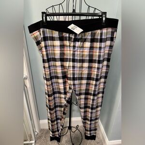 New Vera Bradley Women ladies ribbed jogger pajama pants Perfectly Plaid 2X 2XL